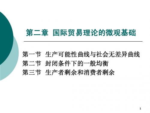 国际经济学 第二章  国际贸易理论的微观基础