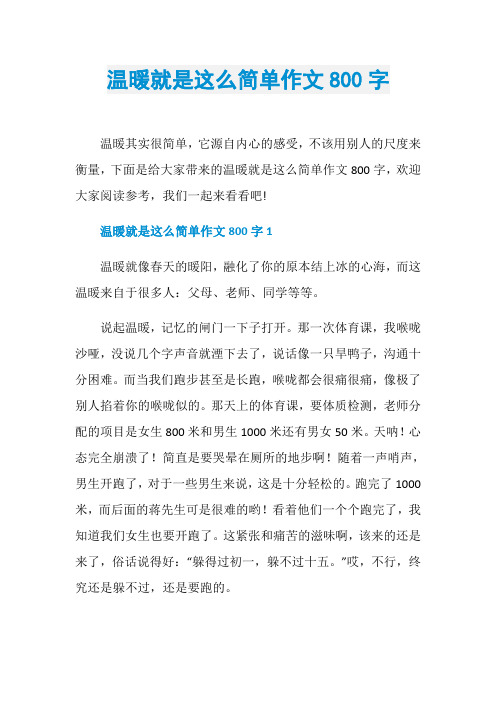 温暖就是这么简单作文800字