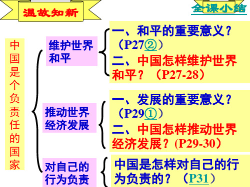 九年级政治中国是负责任的国家(2019年新版)