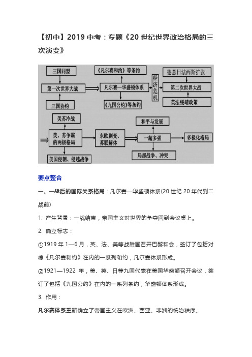 人教版中考历史突破详解《20世纪政治格局的三次演变》