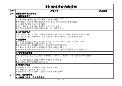 “安全生产大检查”重点检查内容提纲(业扩营销)