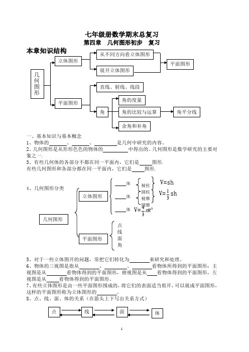 七年级上学期期末第四章复习