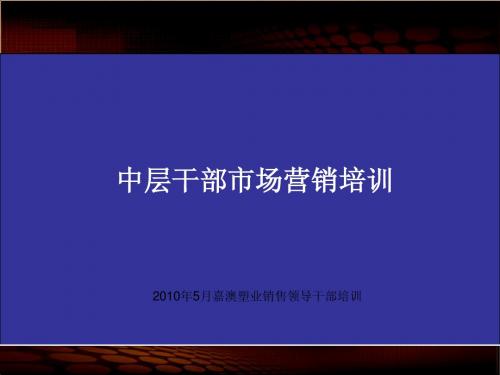 10年嘉澳塑业中层销售人员培训 2