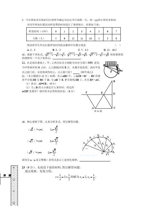 初中数学常见创新题型(初中必备)