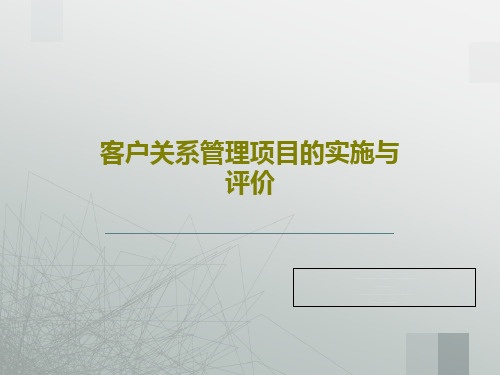 客户关系管理项目的实施与评价38页PPT