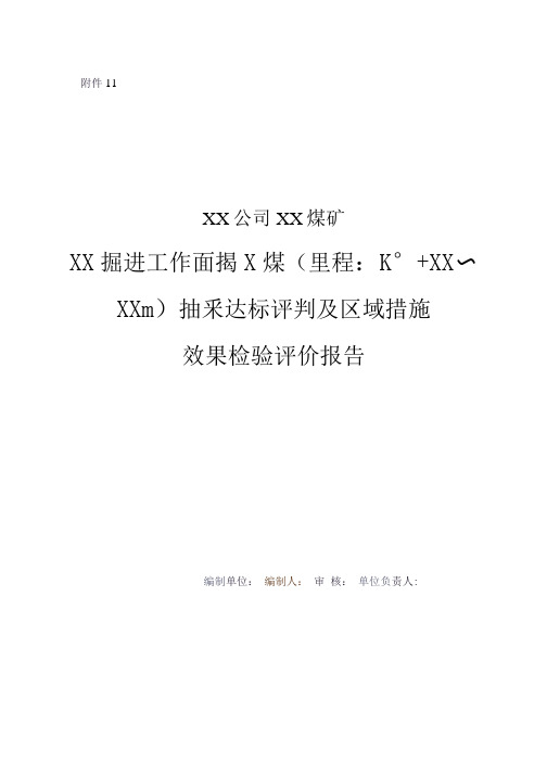 11揭煤抽采达标评判及区域措施效果检验报告编制指南