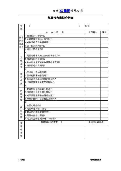 02绩效考核全套资料_部属行为意识分析表