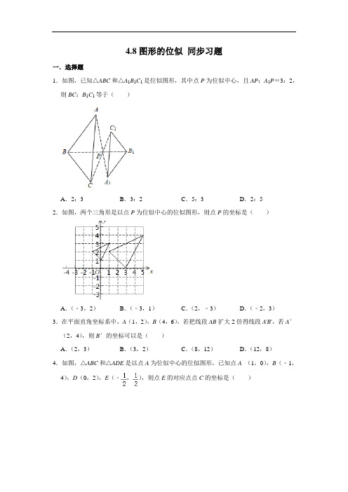 北师大版九年级上册数学 4.8图形的位似 同步习题(含解析)