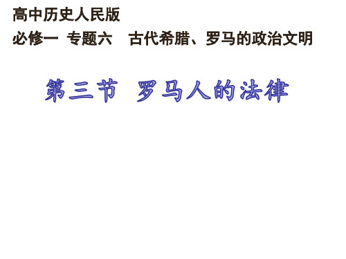 人民版必修一专题六 第三节罗马人的法律 说课 课件(37张PPT)