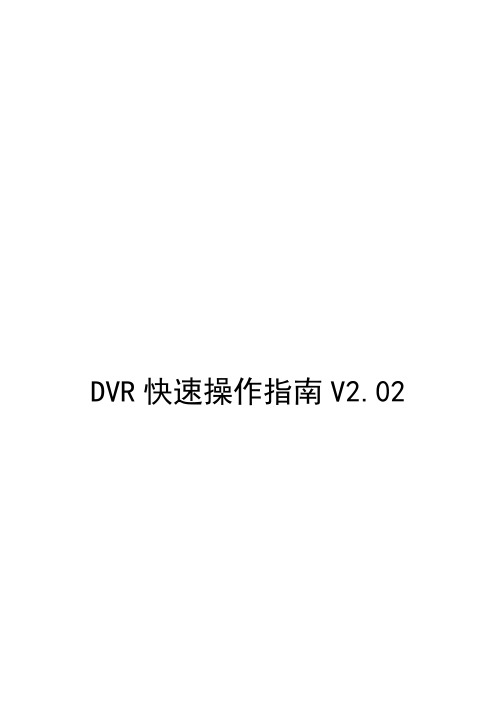 DVR快速操作指南V2.02