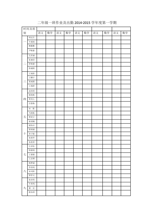 2、1语文、数学成绩登记表