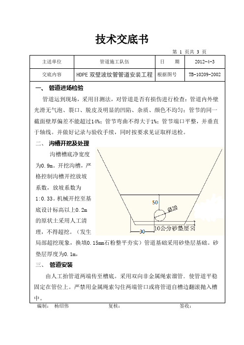 HDPE双壁波纹管技术交底书