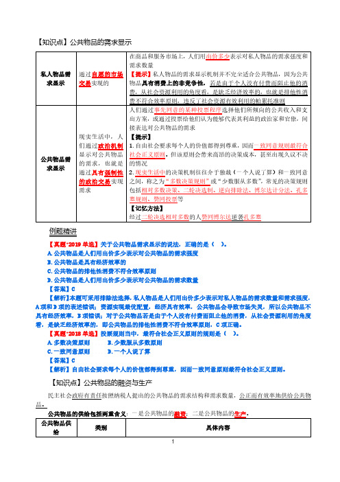 经济师考试材料：39第十一章：公共物品与财政职能-第1节公共物品的定义及其融资生产-2