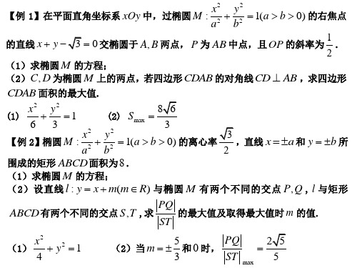 圆锥曲线综合问题——弦长问题