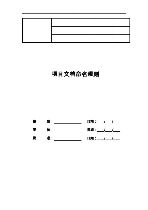 (完整word版)项目文档命名规则与格式要求(word文档良心出品)