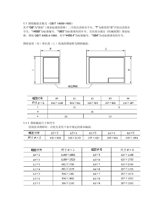 机械制图图框标准