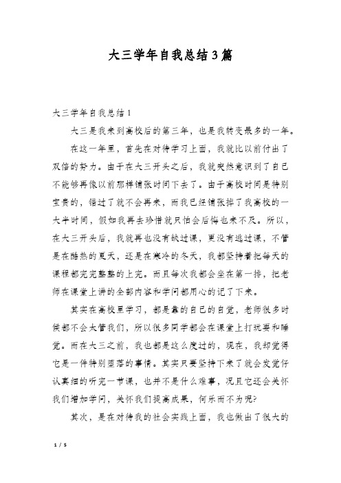 大三学年自我总结3篇