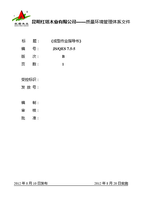 公司《成型作业指导书》