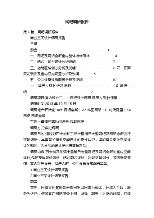 网吧调研报告