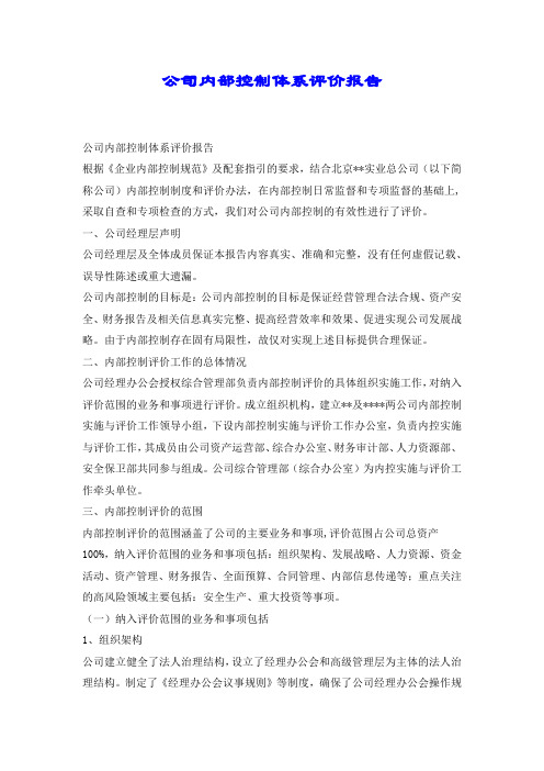 公司内部控制体系评价报告.docx