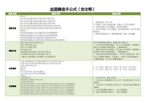 益盟操盘手公式(含注释)