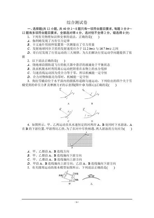 2020-2021学年高一物理人教版(2019)必修第二册 综合测试卷