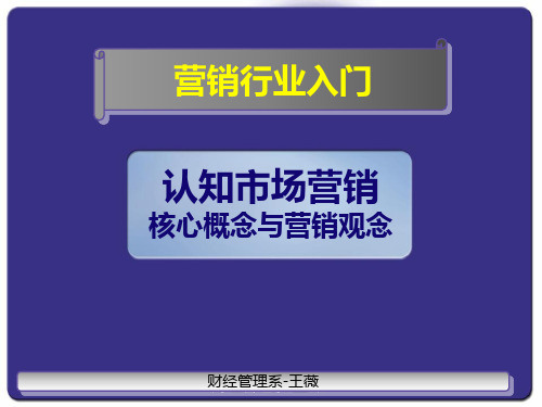 认知市场营销核心概念与营销观念(一)PPT课件