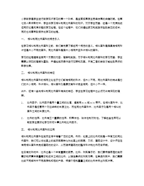 小学数学人教版第七册教案：愉快地学习相似和同比例图形