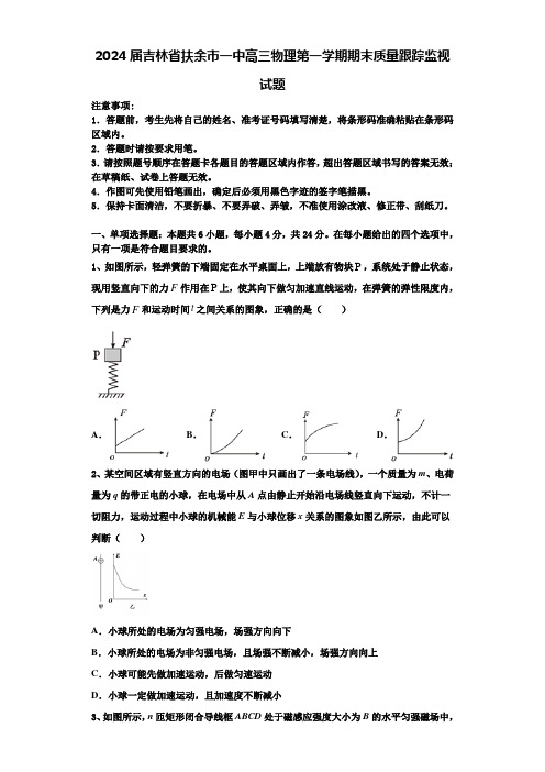 2024届吉林省扶余市一中高三物理第一学期期末质量跟踪监视试题含解析