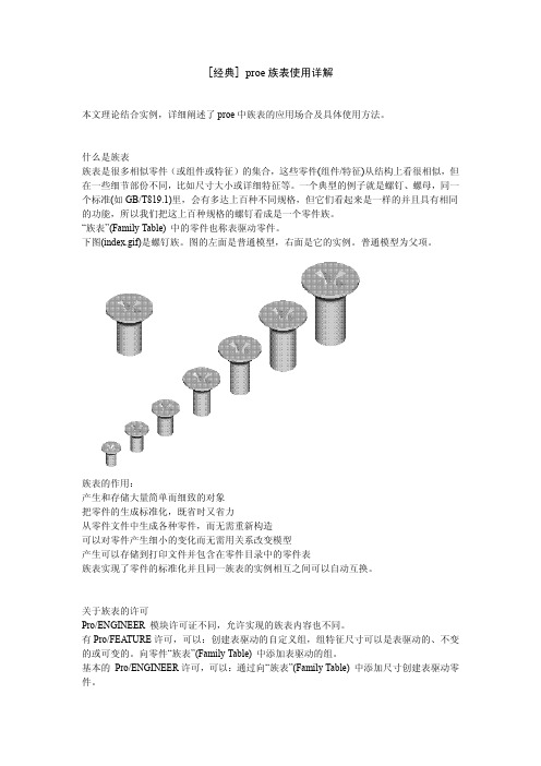 proe族表使用详解