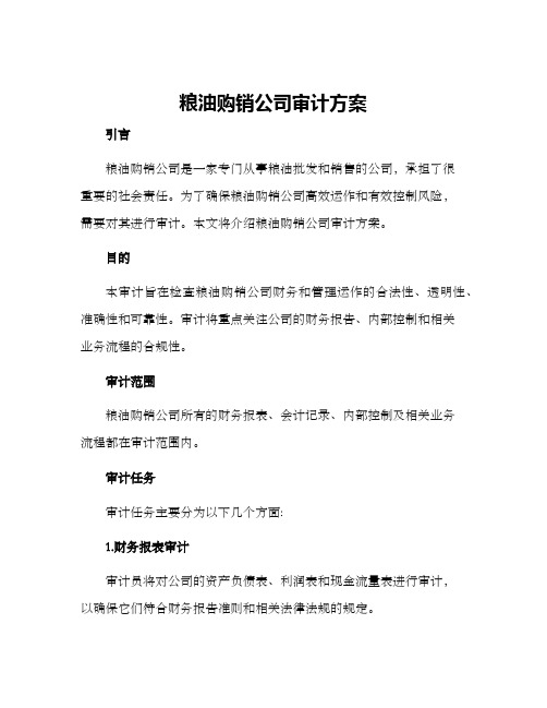 粮油购销公司审计方案