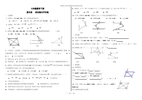 人教版七年级下册数学各章经典复习题