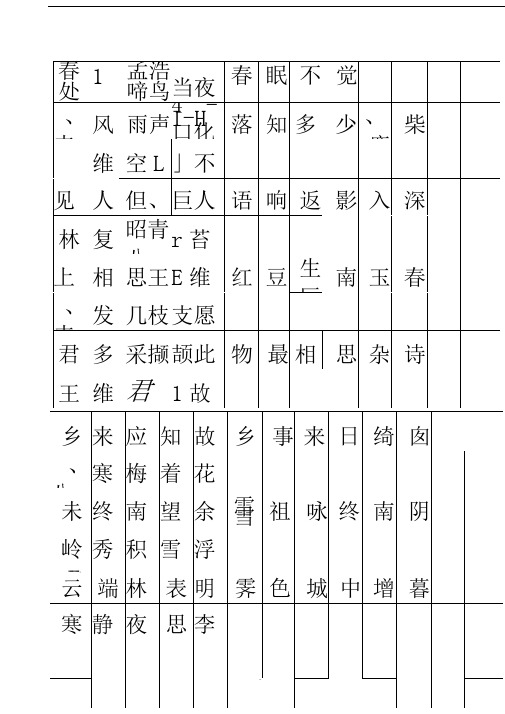 唐诗三百首钢笔字帖