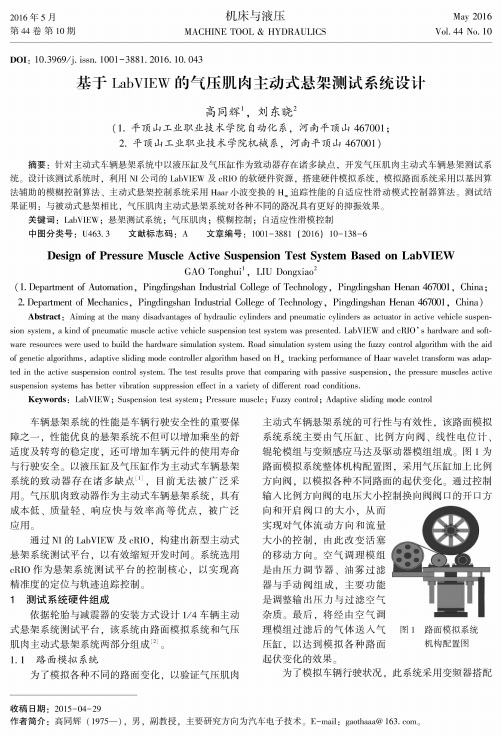 基于LabVIEW的气压肌肉主动式悬架测试系统设计