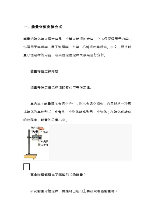 高中物理常考定律公式