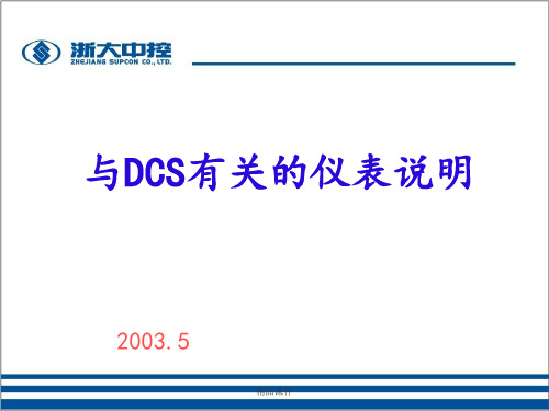 与DCS有关的仪表说明