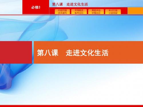 2020版高考政治人教版广西一轮复习课件：必修3 第8课 走进文化生活