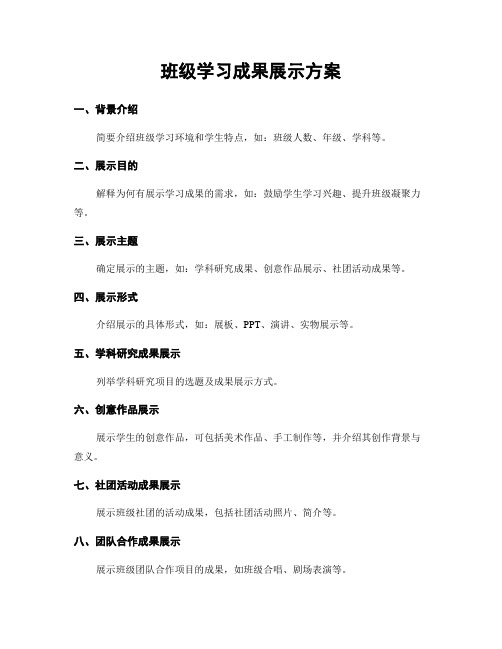 班级学习成果展示方案