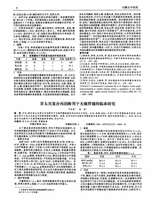 芬太尼复合丙泊酚用于无痛胃镜的临床研究