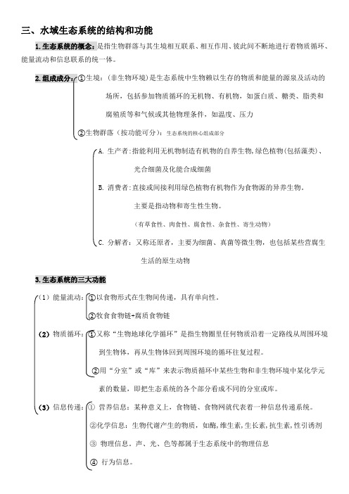 水产技术员职业技能大赛-水域生态系统的结构和功能