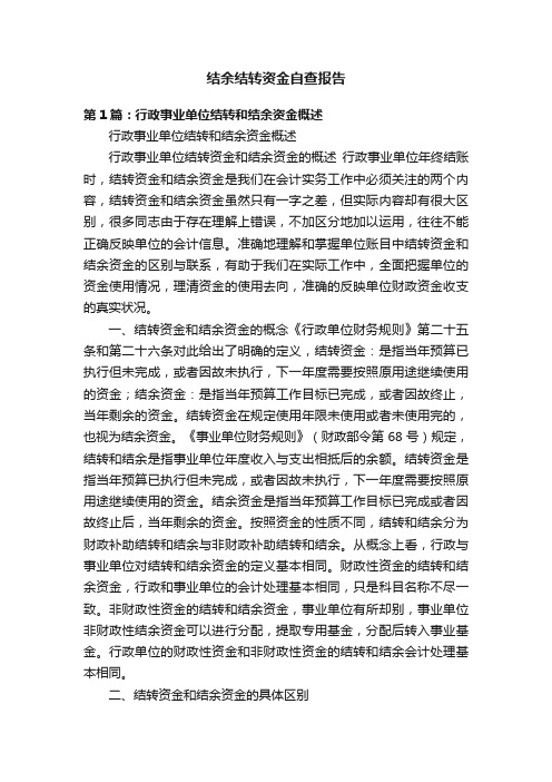 结余结转资金自查报告