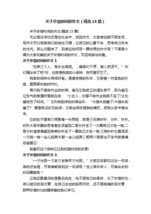 关于珍惜时间的作文（精选15篇）