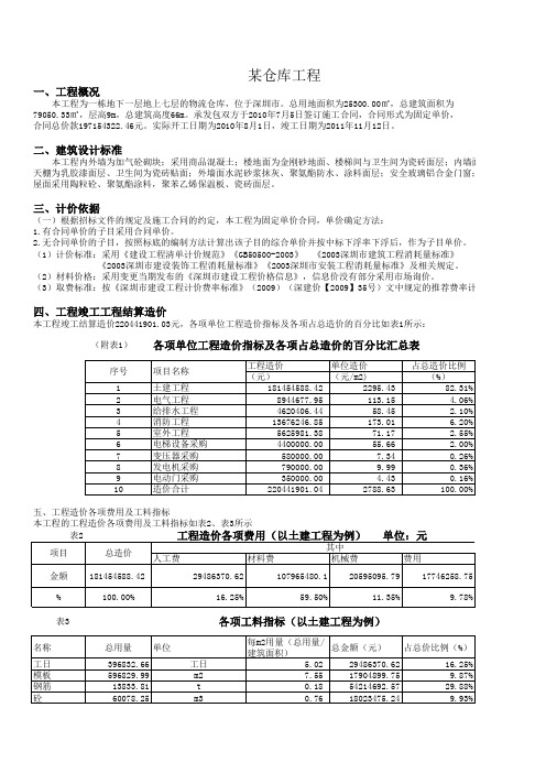 (深圳)仓库建安工程结算案例分析