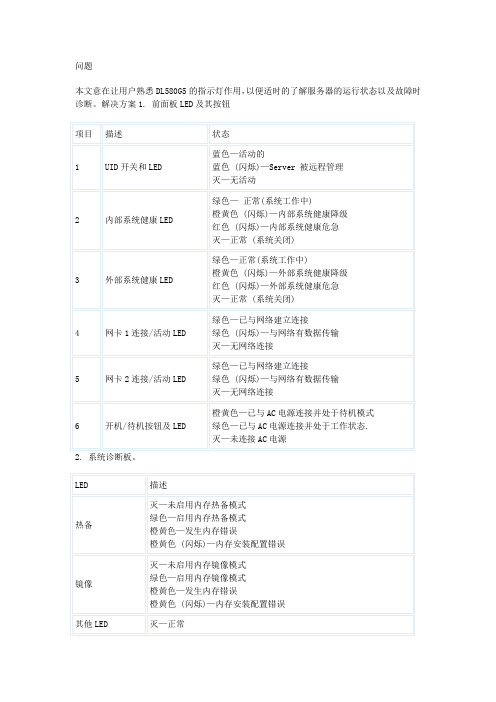 HP520dl显示灯含义