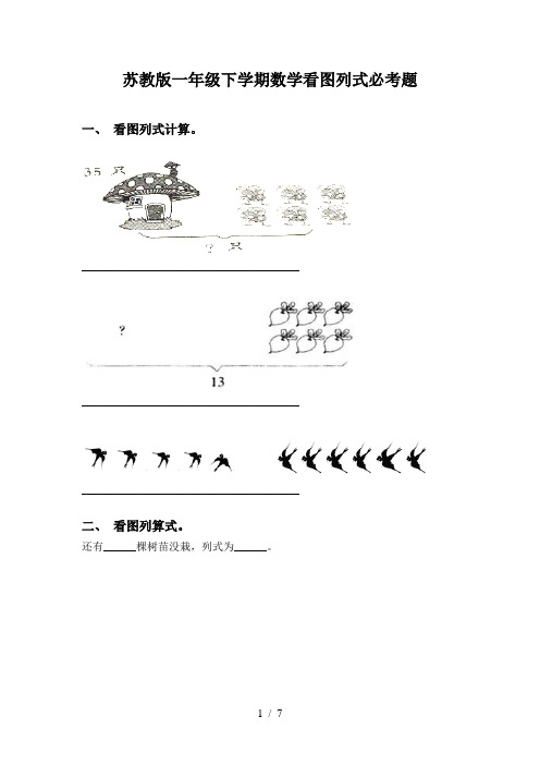 苏教版一年级下学期数学看图列式必考题