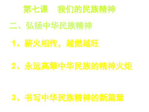 高二政治弘扬民族精神(2019年11月整理)