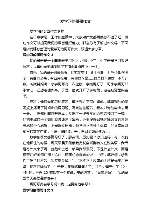 爱学习的哥哥作文