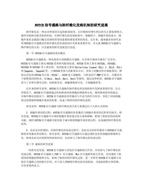 NOTCH信号通路与肺纤维化发病机制的研究进展