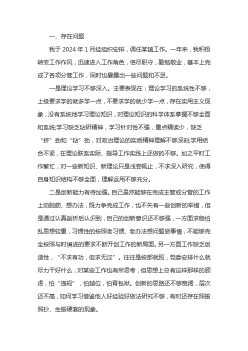 主题教育政治纪律方面存在的问题