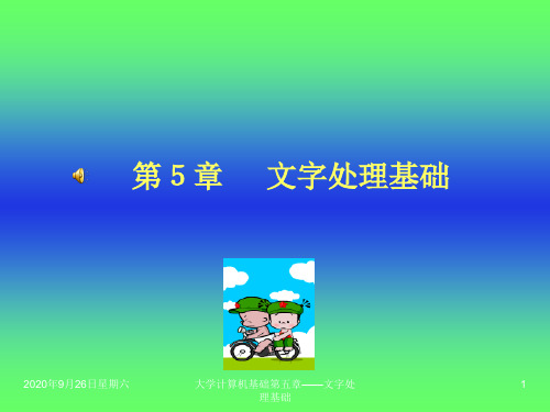 最新文档-第五章文字处理基础Word2003-PPT精品文档
